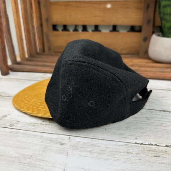 Phoenix Cap Co Modern Skate Black Corduroy Bill Baseball Cap Hat - Picture 4 of 7